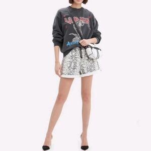 Alexander Wang Denim Python Print Jogger Shorts